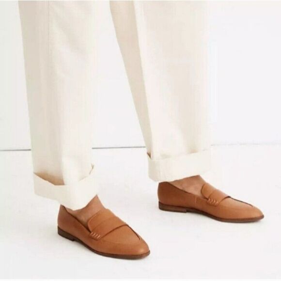 Madewell Alex Brown Leather Loafer Hand Stitch Detail Cloudlift Lite AA200 sz 6 - Picture 1 of 9